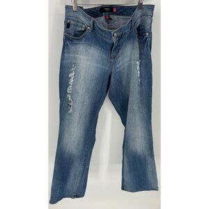 Torrid Womens Distressed Bombshell Premium Stretch Bootcut Jean